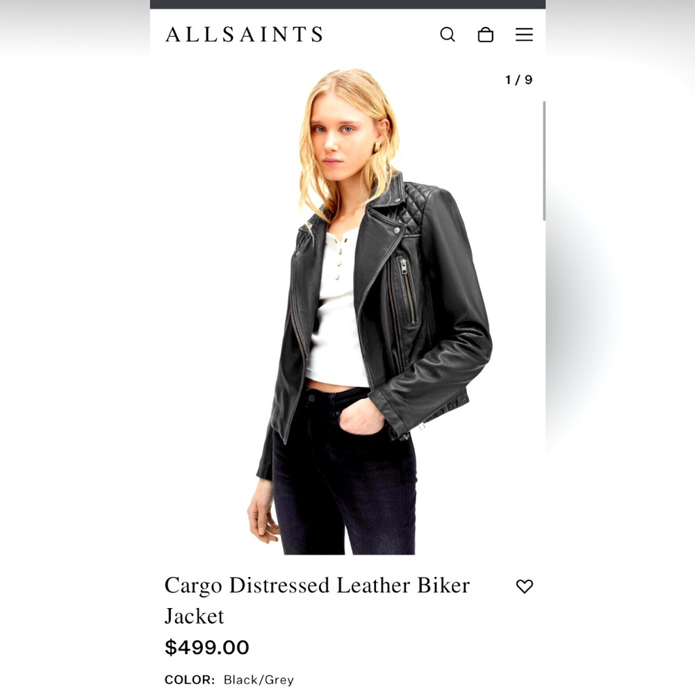 ALL SAINTS Distressed Leather Cargo Jacket